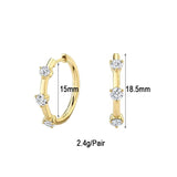 Vintage CZ Hoop Earrings Copper Plated Women Jewelry