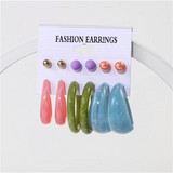 Colorful Acrylic Earrings Set for Women