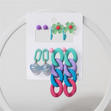 Colorful Acrylic Earrings Set for Women