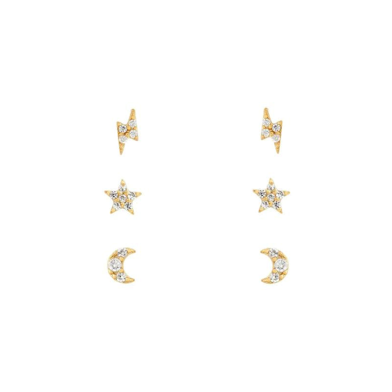 6 Pcs Cubic Zircon Piercing Stud Earrings Set for Women