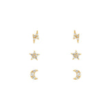 6 Pcs Cubic Zircon Piercing Stud Earrings Set for Women