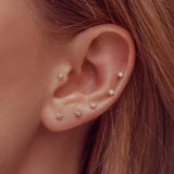 6 Pcs Cubic Zircon Piercing Stud Earrings Set for Women