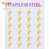 12 Pairs Star Earrings Golden Stainless Steel Minimalist Stud Set
