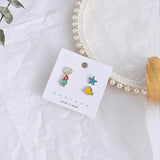 Animal Cartoon Earrings Set Rabbit Bird Star Flower Bear Heart Stud Jewelry