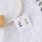 Animal Cartoon Earrings Set Rabbit Bird Star Flower Bear Heart Stud Jewelry