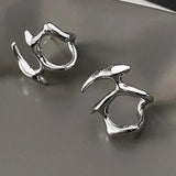 Bilandi 925 Silver Geometric Metal Stud Earrings For Women Gift