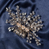 Rhinestones Hair Clips Side Comb Golden Insert Hairpin Fork For Women