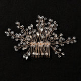 Rhinestones Hair Clips Side Comb Golden Insert Hairpin Fork For Women
