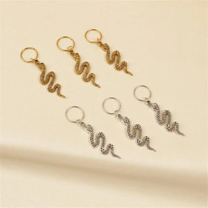 Vintage Snake Pendants Hairpins for Women Girls Hair Clips Ring Retro Charm