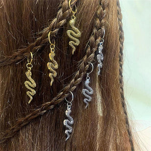 Vintage Snake Pendants Hairpins for Women Girls Hair Clips Ring Retro Charm
