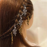 Vintage Snake Pendants Hairpins for Women Girls Hair Clips Ring Retro Charm