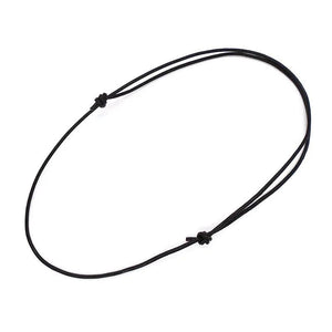 2x Leather Cord Sliding Knot Adjustable Choker Necklaces