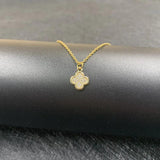 Vintage Metal Clover Pendant Geometric Flower Choker Necklace