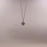 Vintage Metal Clover Pendant Geometric Flower Choker Necklace