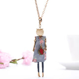 Europe & US Doll Pendant Necklace Women Long Chain Statement Jewelry