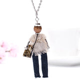 Europe & US Doll Pendant Necklace Women Long Chain Statement Jewelry