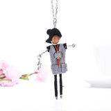 Europe & US Doll Pendant Necklace Women Long Chain Statement Jewelry