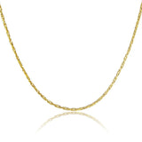 24k Real Necklace Plating 2mm Rat Tail Chain Necklace Female Wedding Anniversary