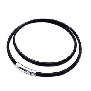 Brown Leather Chokers Necklaces Stainless Steel Clasp Gift