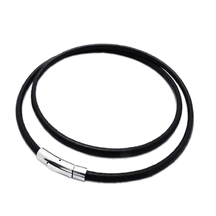 Brown Leather Chokers Necklaces Stainless Steel Clasp Gift