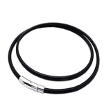 Brown Leather Chokers Necklaces Stainless Steel Clasp Gift