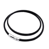 Brown Leather Chokers Necklaces Stainless Steel Clasp Gift