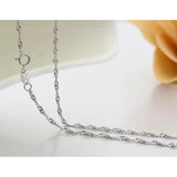 925 Sterling Silver Water Wave Chain Necklace Women Kids Girls 35cm-80cm