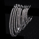 Large Crystal Round Hoop Earrings Cubic Zirconia Stud Earring