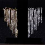 Large Crystal Round Hoop Earrings Cubic Zirconia Stud Earring
