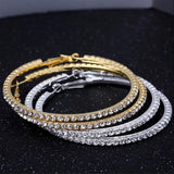 Large Crystal Round Hoop Earrings Cubic Zirconia Stud Earring