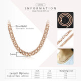 Rose Bismark Hammered Womens Necklaces Chain Cuban 45-55cm GN453