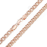 Rose Bismark Hammered Womens Necklaces Chain Cuban 45-55cm GN453