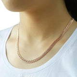Rose Bismark Hammered Womens Necklaces Chain Cuban 45-55cm GN453