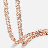 Rose Bismark Hammered Womens Necklaces Chain Cuban 45-55cm GN453