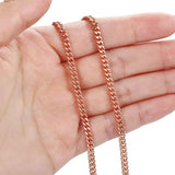 Rose Bismark Hammered Womens Necklaces Chain Cuban 45-55cm GN453
