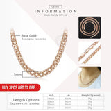 Rose Bismark Hammered Womens Necklaces Chain Cuban 45-55cm GN453