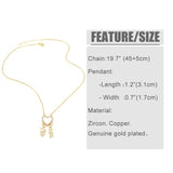 Copper Zircon Love Heart Necklace Crystal Jewelry