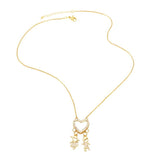 Copper Zircon Love Heart Necklace Crystal Jewelry
