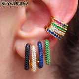 Colorful Zircon CZ Hoop Earrings for Women