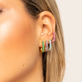 Colorful Zircon CZ Hoop Earrings for Women