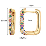 Colorful Zircon CZ Hoop Earrings for Women