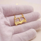Antique Book Charm Pendant Necklace - Unique Library Souvenirs