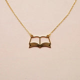 Antique Book Charm Pendant Necklace - Unique Library Souvenirs