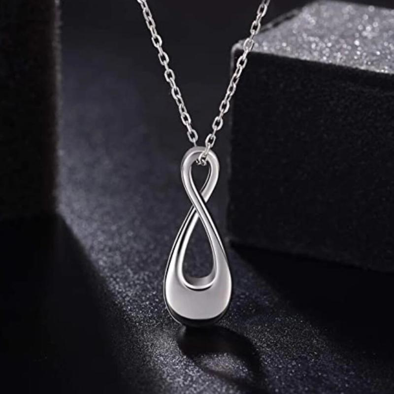 Men Women Infinity Cremation Jewelry For Ashes Pendant Stainless Steel