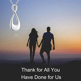 Men Women Infinity Cremation Jewelry For Ashes Pendant Stainless Steel