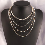 Stainless Steel Pearl Bead Chain Necklace for Women