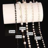 Stainless Steel Pearl Bead Chain Necklace for Women