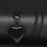 Gothic Heart Star Stainless Steel Necklace Women Pendant Jewelry