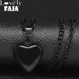 Gothic Heart Star Stainless Steel Necklace Women Pendant Jewelry