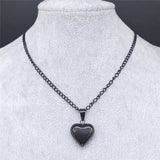 Gothic Heart Star Stainless Steel Necklace Women Pendant Jewelry